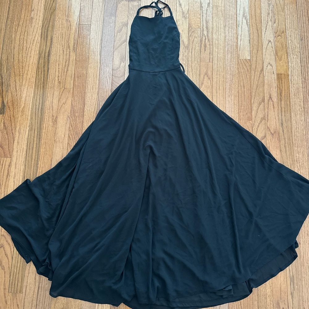 Lulus strappy back long maxi dress, black